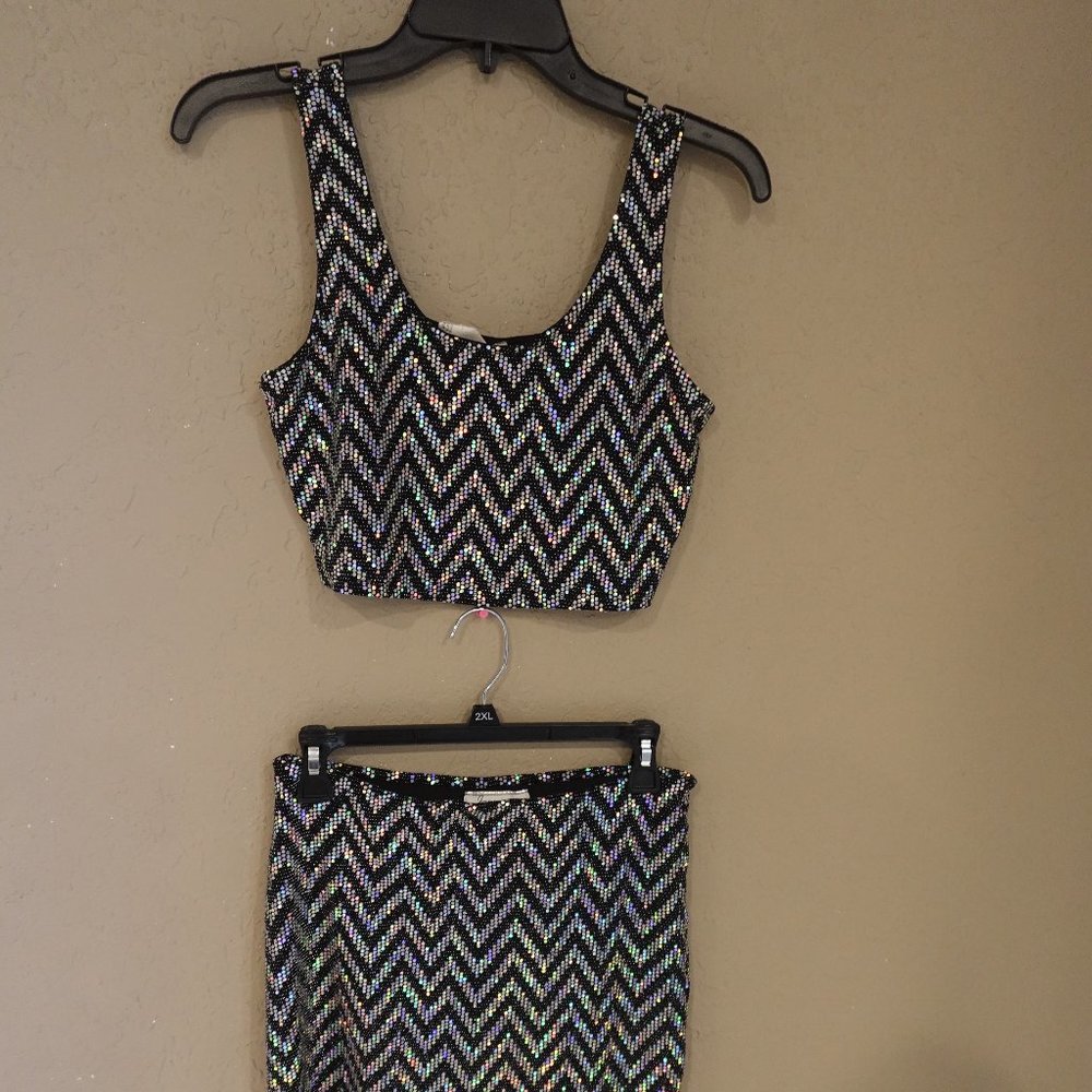 Sequins Skort suit, M